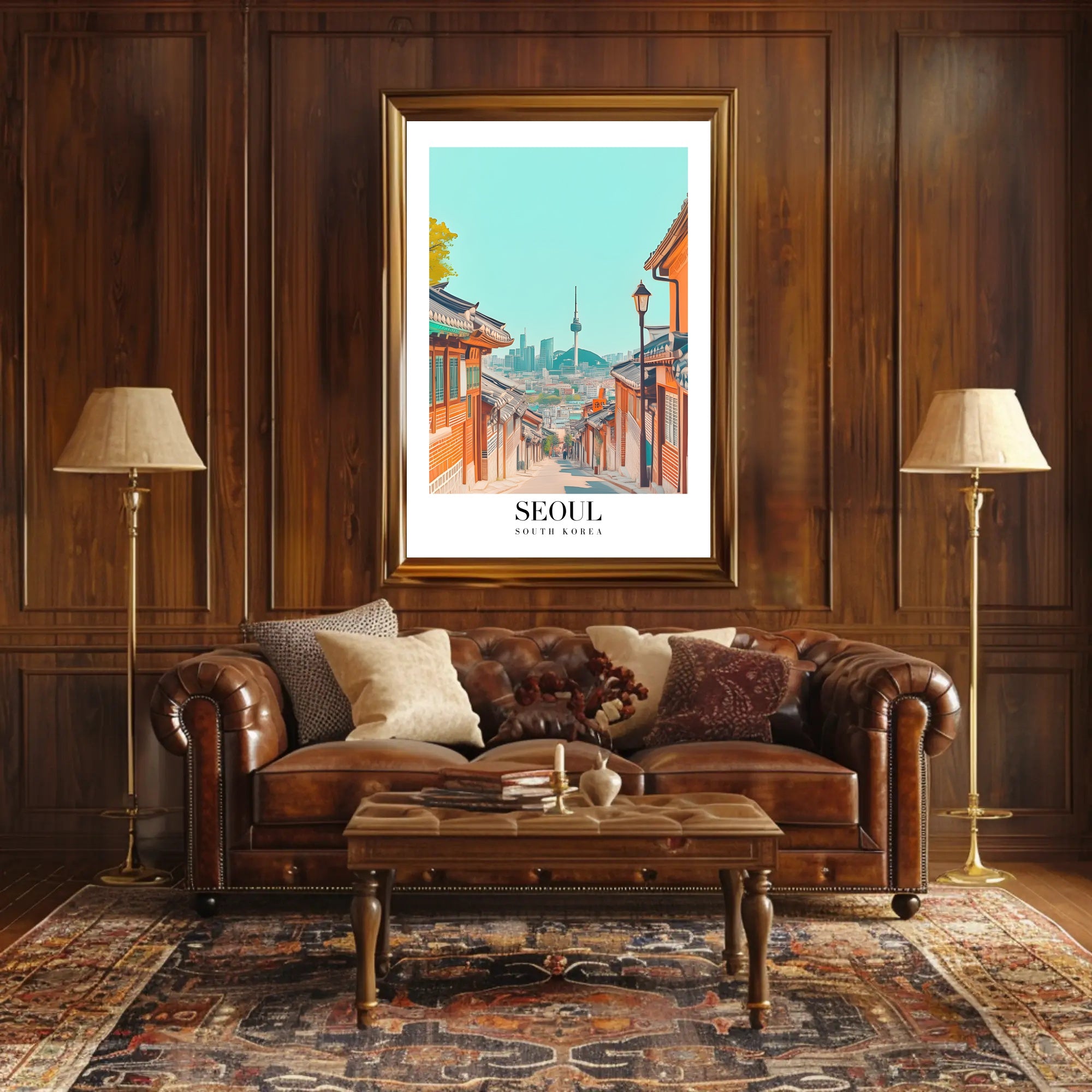Seoul Cityscape Illustration: Urban or Cityscape Poster PosterGoat
