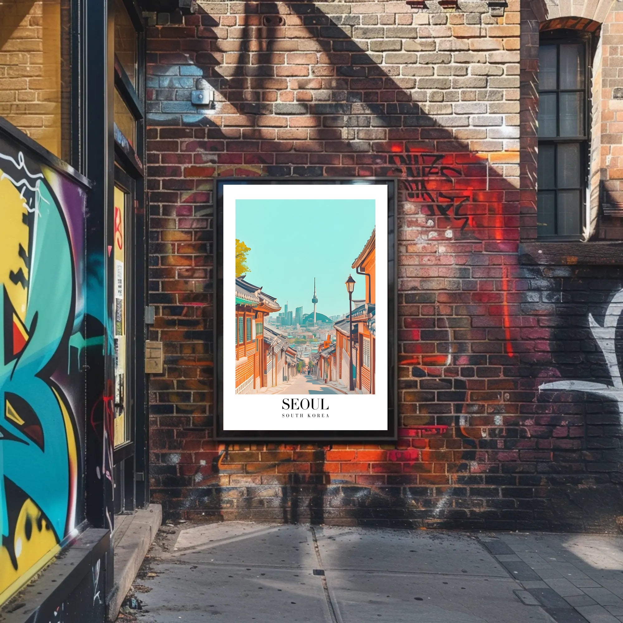 Seoul Cityscape Illustration: Urban or Cityscape Poster PosterGoat