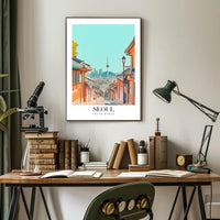 Seoul Cityscape Illustration: Urban or Cityscape Poster PosterGoat