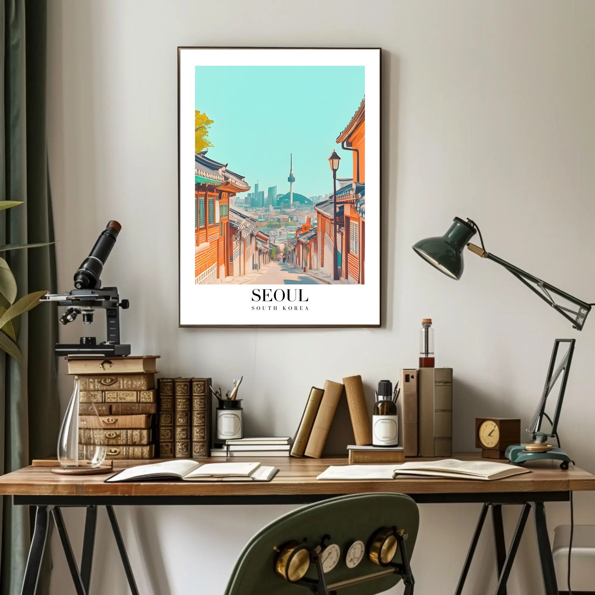 Seoul Cityscape Illustration: Urban or Cityscape Poster PosterGoat