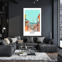 Seoul Cityscape Illustration: Urban or Cityscape Poster PosterGoat