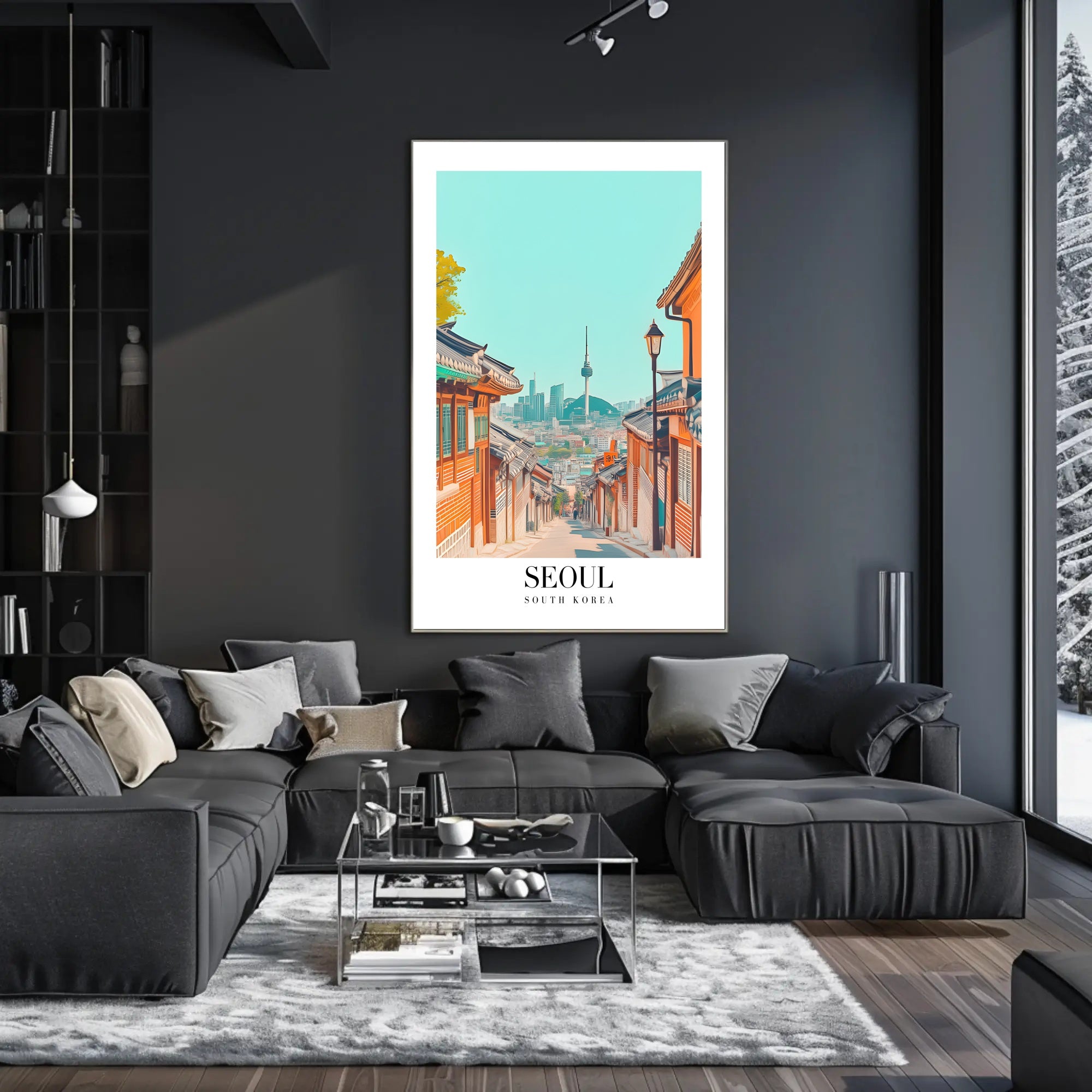 Seoul Cityscape Illustration: Urban or Cityscape Poster PosterGoat