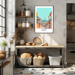 Seoul Cityscape Illustration: Urban or Cityscape Poster PosterGoat