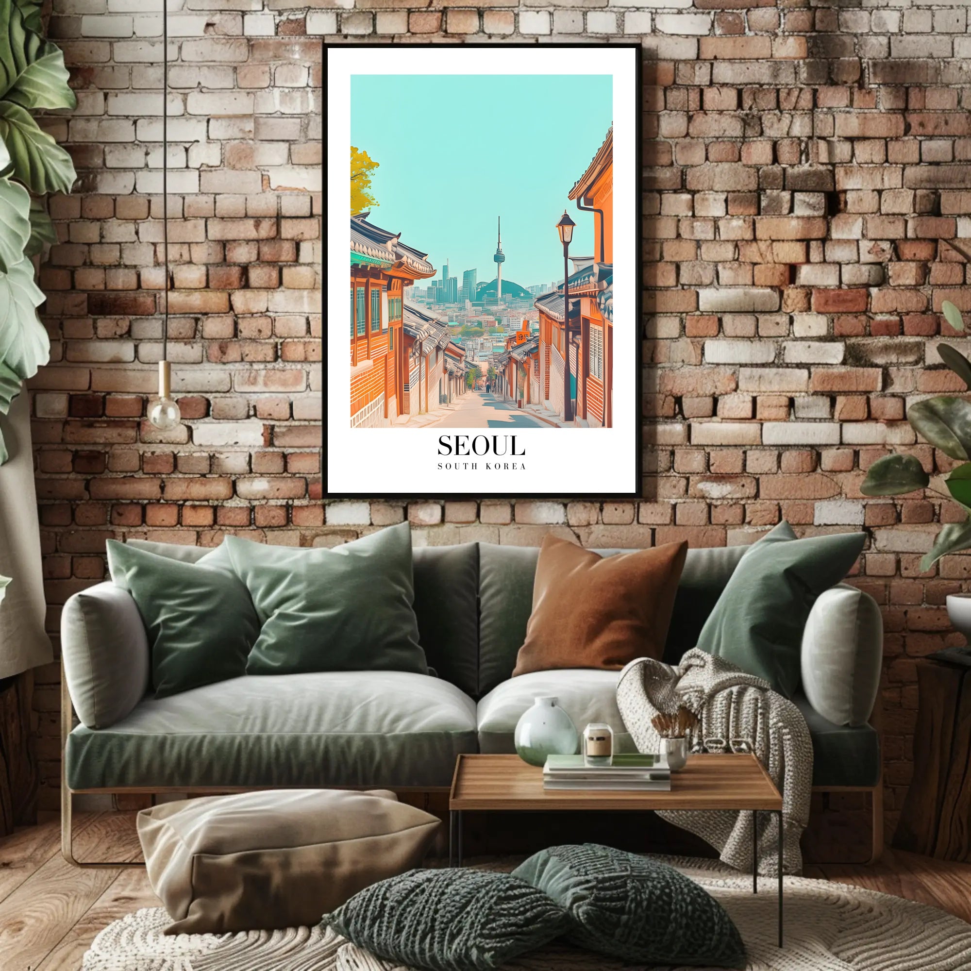 Seoul Cityscape Illustration: Urban or Cityscape Poster PosterGoat