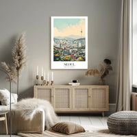 Seoul Cityscape Vibrance: Dynamic Artistic Urban or Cityscape Poster PosterGoat