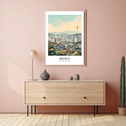 Seoul Cityscape with N Seoul Tower Urban or Cityscape Poster PosterGoat