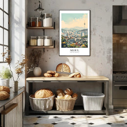 Seoul Cityscape with N Seoul Tower Urban or Cityscape Poster PosterGoat