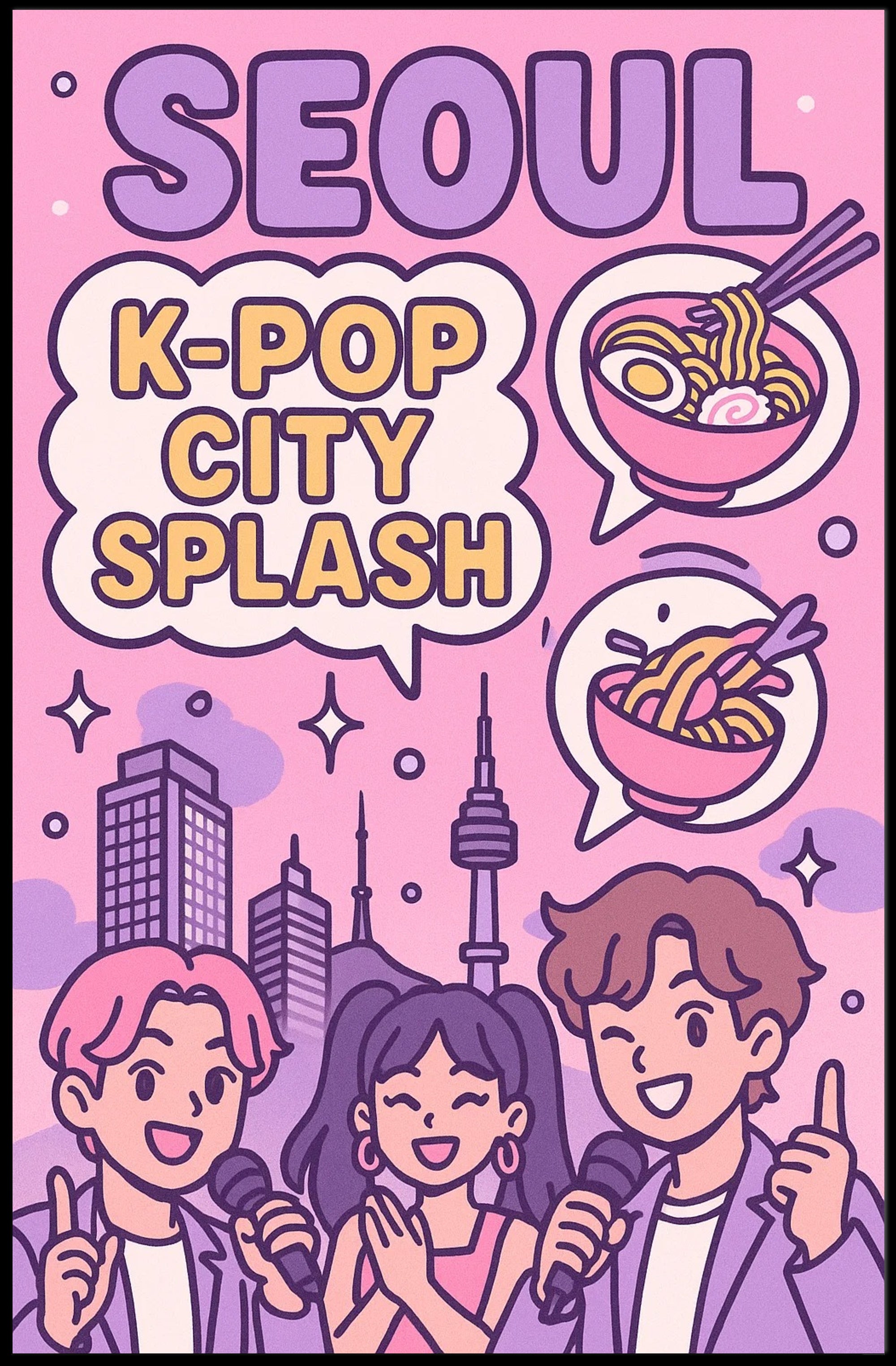 Seoul K-pop Vibes Pop Culture Poster PosterGoat