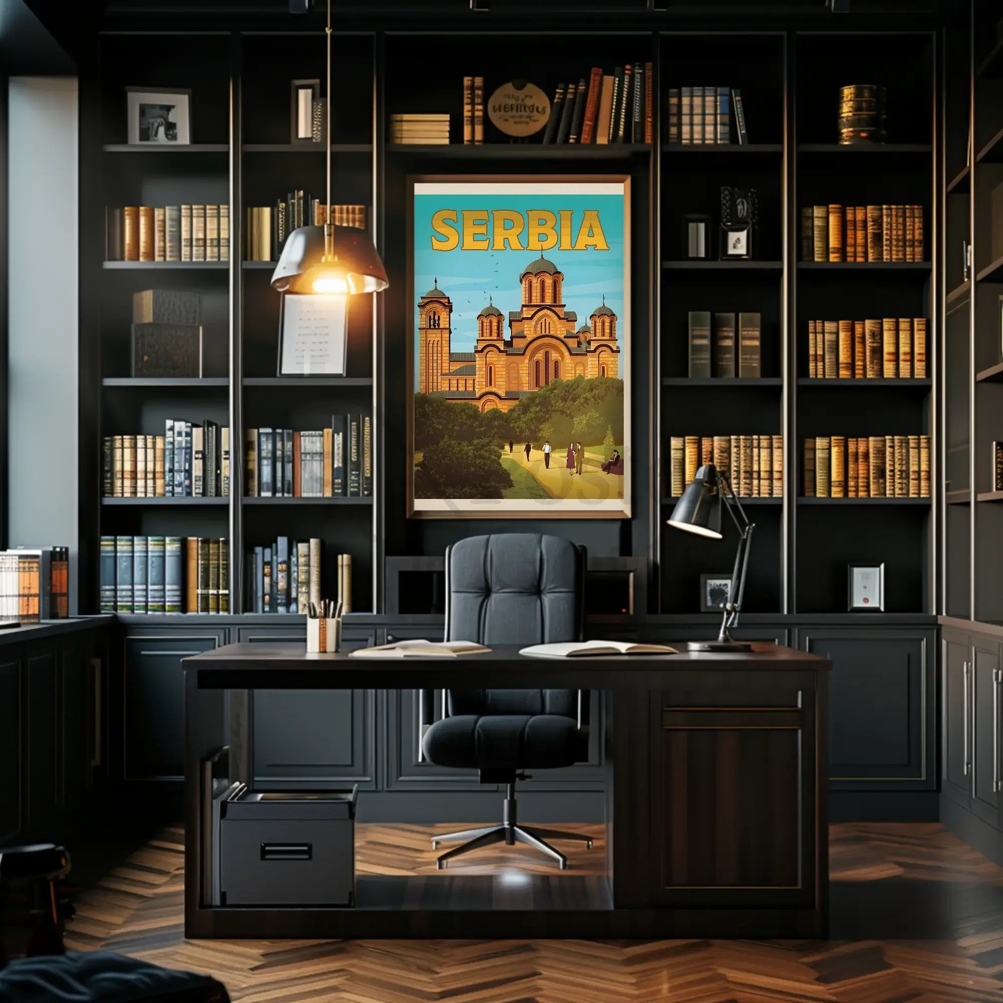 Serbia Byzantine Architecture Vintage Travel Poster PosterGoat