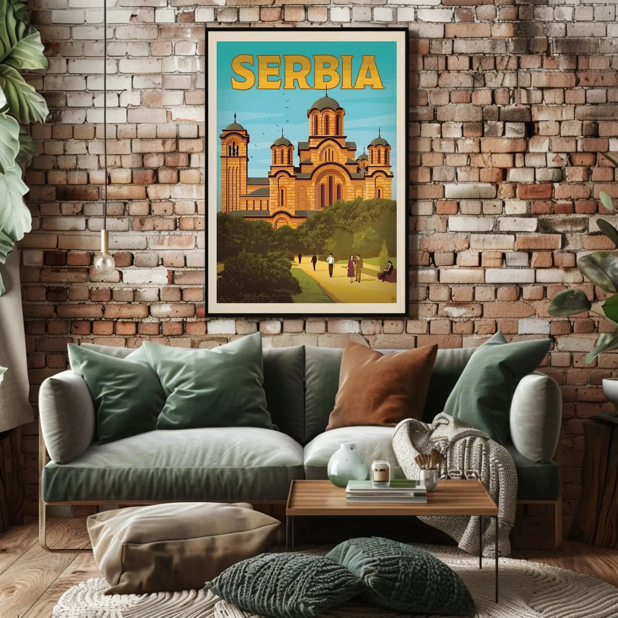 Serbia Byzantine Architecture Vintage Travel Poster PosterGoat