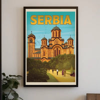Serbia Byzantine Architecture Vintage Travel Poster PosterGoat