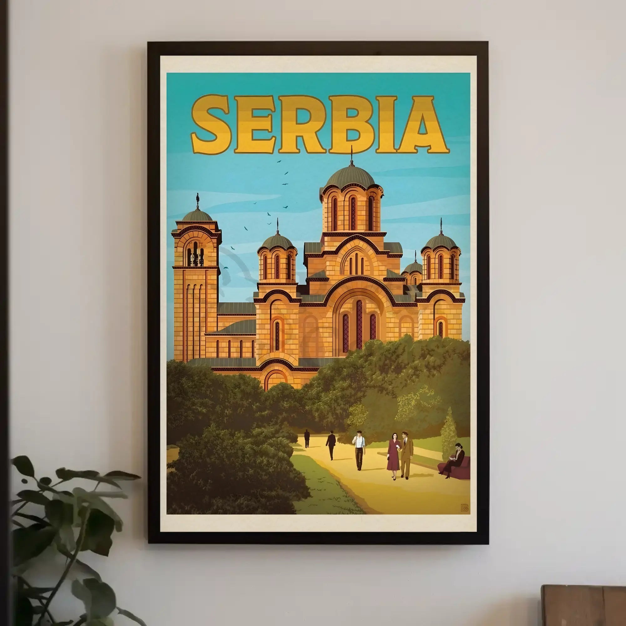 Serbia Byzantine Architecture Vintage Travel Poster PosterGoat