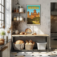 Serbia Byzantine Architecture Vintage Travel Poster PosterGoat