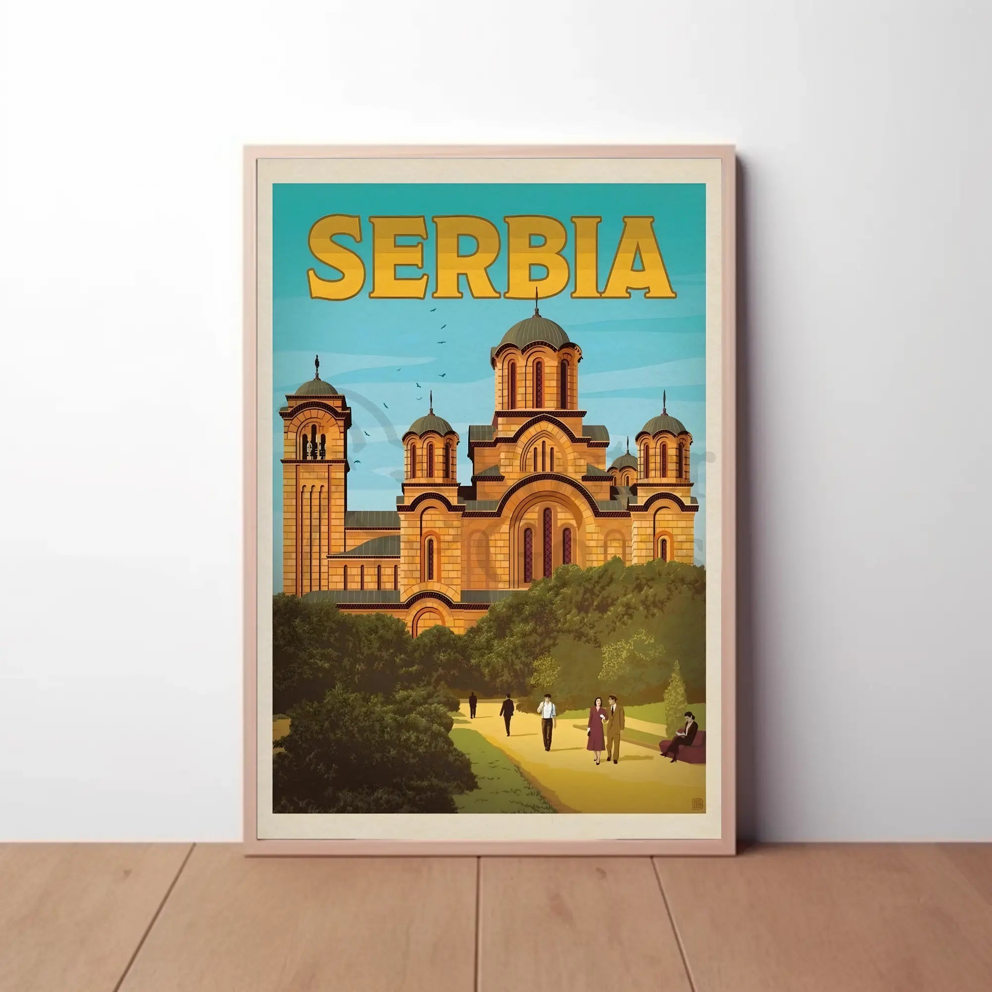 Serbia Byzantine Architecture Vintage Travel Poster PosterGoat