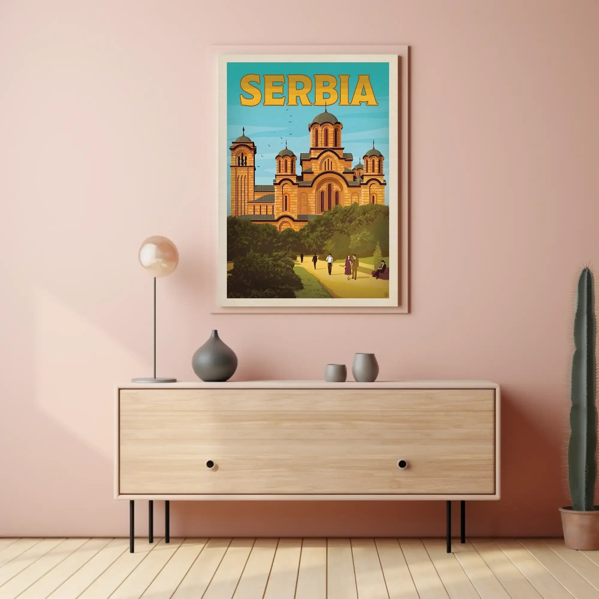 Serbia Byzantine Architecture Vintage Travel Poster PosterGoat