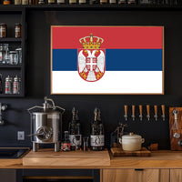 Serbia Flag Patriotic National Symbol Country Flag Poster PosterGoat