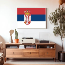 Serbia Flag Patriotic National Symbol Country Flag Poster PosterGoat