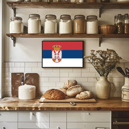 Serbia Flag Patriotic National Symbol Country Flag Poster PosterGoat