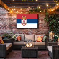 Serbia Flag Patriotic National Symbol Country Flag Poster PosterGoat