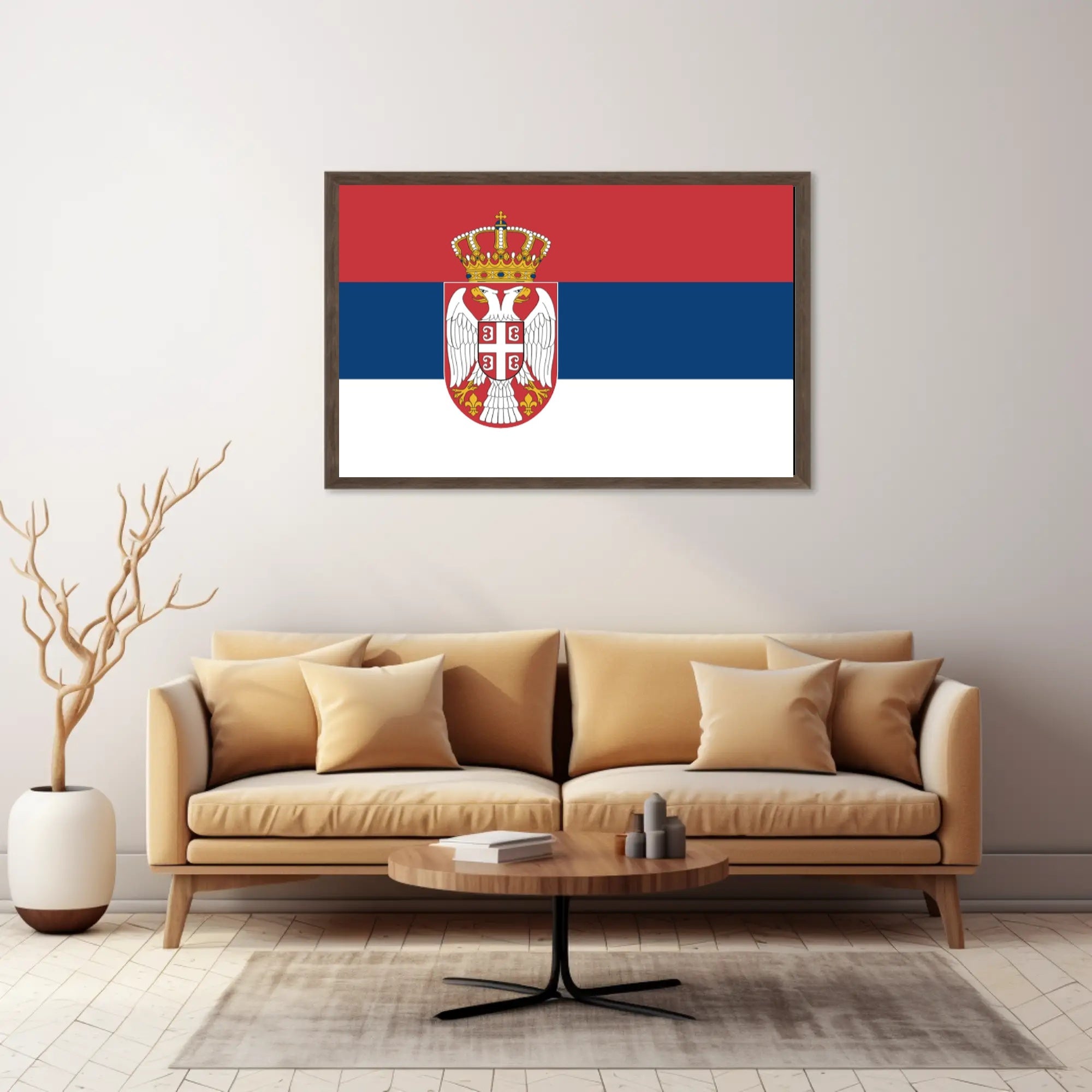 Serbia Flag Patriotic National Symbol Country Flag Poster PosterGoat