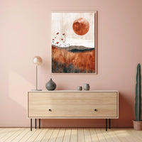 Serene Abstract Sunset Landscape Artistic Poster PosterGoat