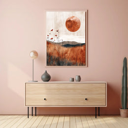 Serene Abstract Sunset Landscape Artistic Poster PosterGoat