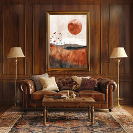 Serene Abstract Sunset Landscape Artistic Poster PosterGoat