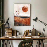 Serene Abstract Sunset Landscape Artistic Poster PosterGoat