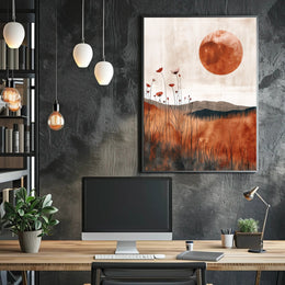 Serene Abstract Sunset Landscape Artistic Poster PosterGoat