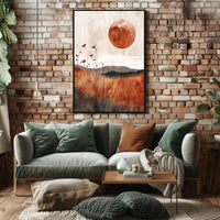 Serene Abstract Sunset Landscape Artistic Poster PosterGoat