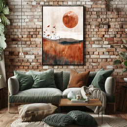 Serene Abstract Sunset Landscape Artistic Poster PosterGoat