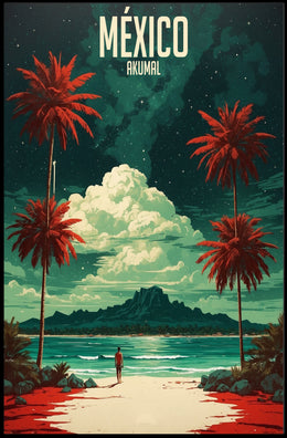Serene Akumal Beach Scene Travel Poster PosterGoat