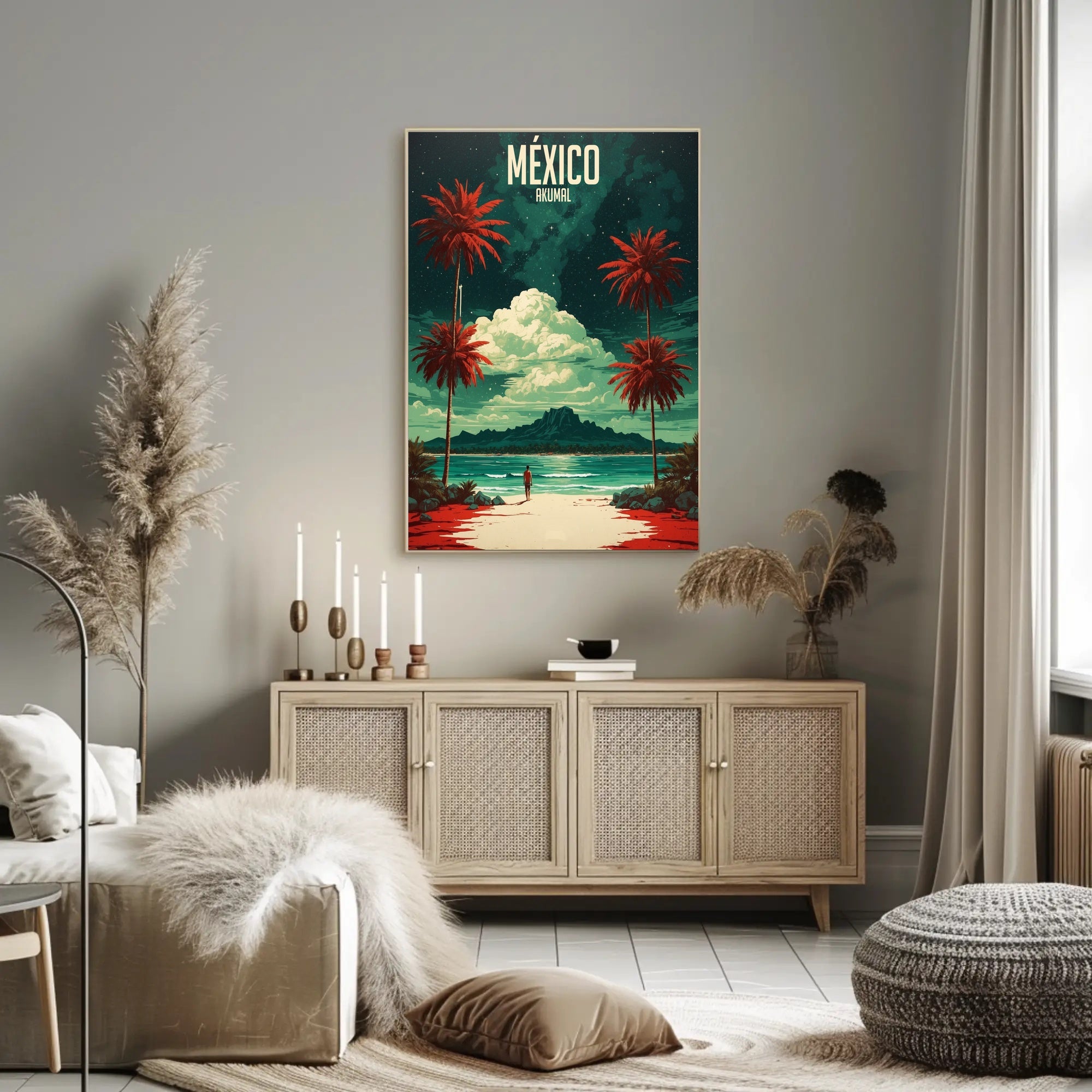 Serene Akumal Beach Scene Travel Poster PosterGoat