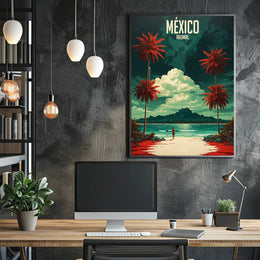 Serene Akumal Beach Scene Travel Poster PosterGoat