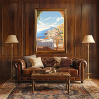 Serene Amalfi Coast Breakfast Travel Poster PosterGoat