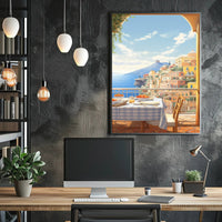 Serene Amalfi Coast Breakfast Travel Poster PosterGoat