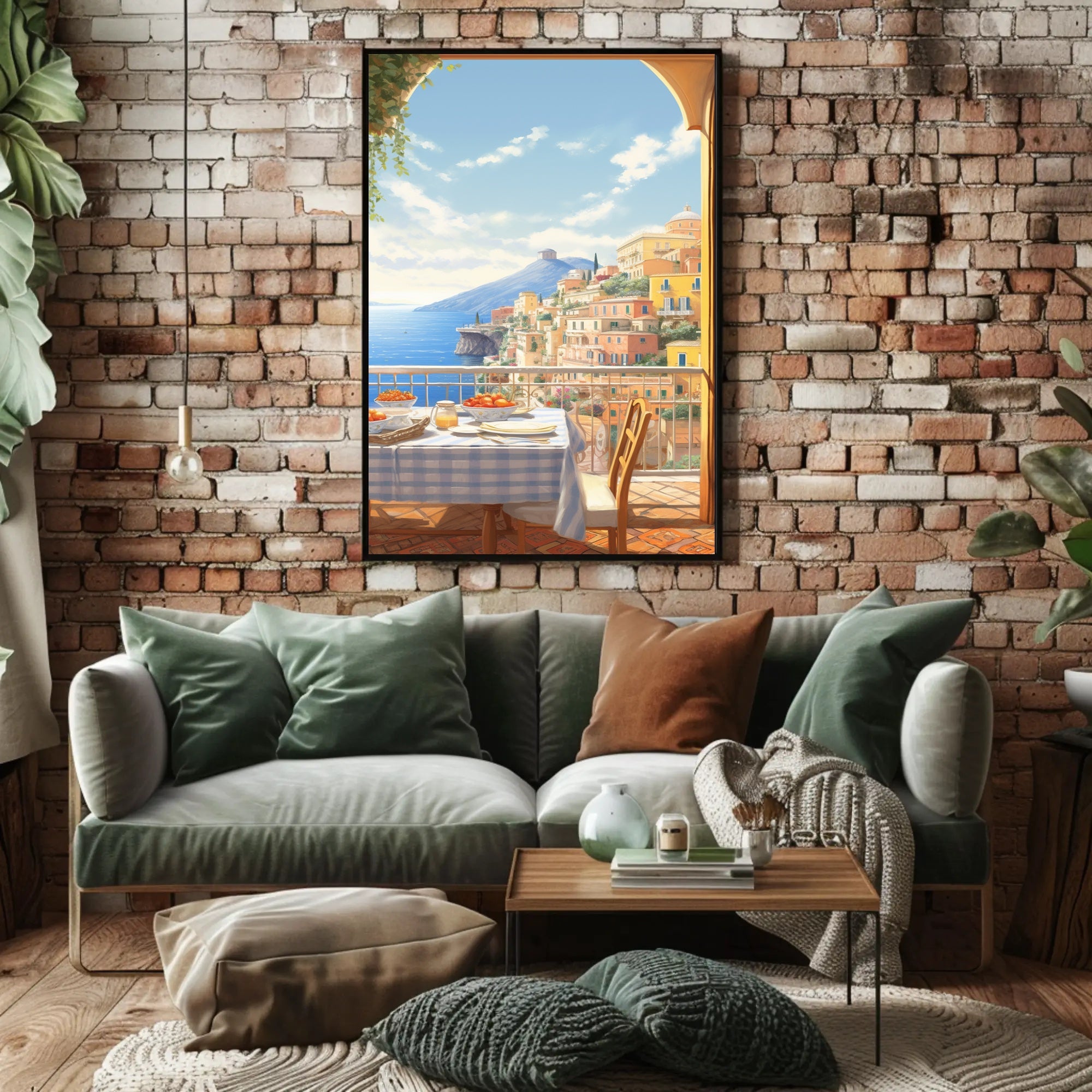 Serene Amalfi Coast Breakfast Travel Poster PosterGoat