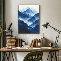 Serene Asian Mountains Ink Wash National Park Poster PosterGoat