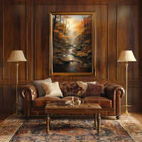 Serene Autumn Forest Realistic Painting Poster PosterGoat