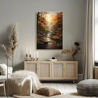 Serene Autumn Forest Realistic Painting Poster PosterGoat
