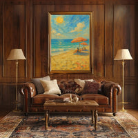 Serene Beach Scene Summer Relaxation Artistic Poster PosterGoat