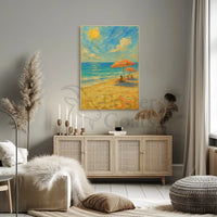 Serene Beach Scene Summer Relaxation Artistic Poster PosterGoat