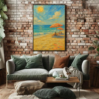 Serene Beach Scene Summer Relaxation Artistic Poster PosterGoat