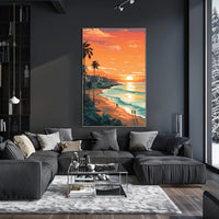 Serene Beach Sunset in Coastal Relaxation Poster PosterGoat