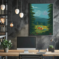 Serene Camping Harmony in Nature National Park Poster PosterGoat