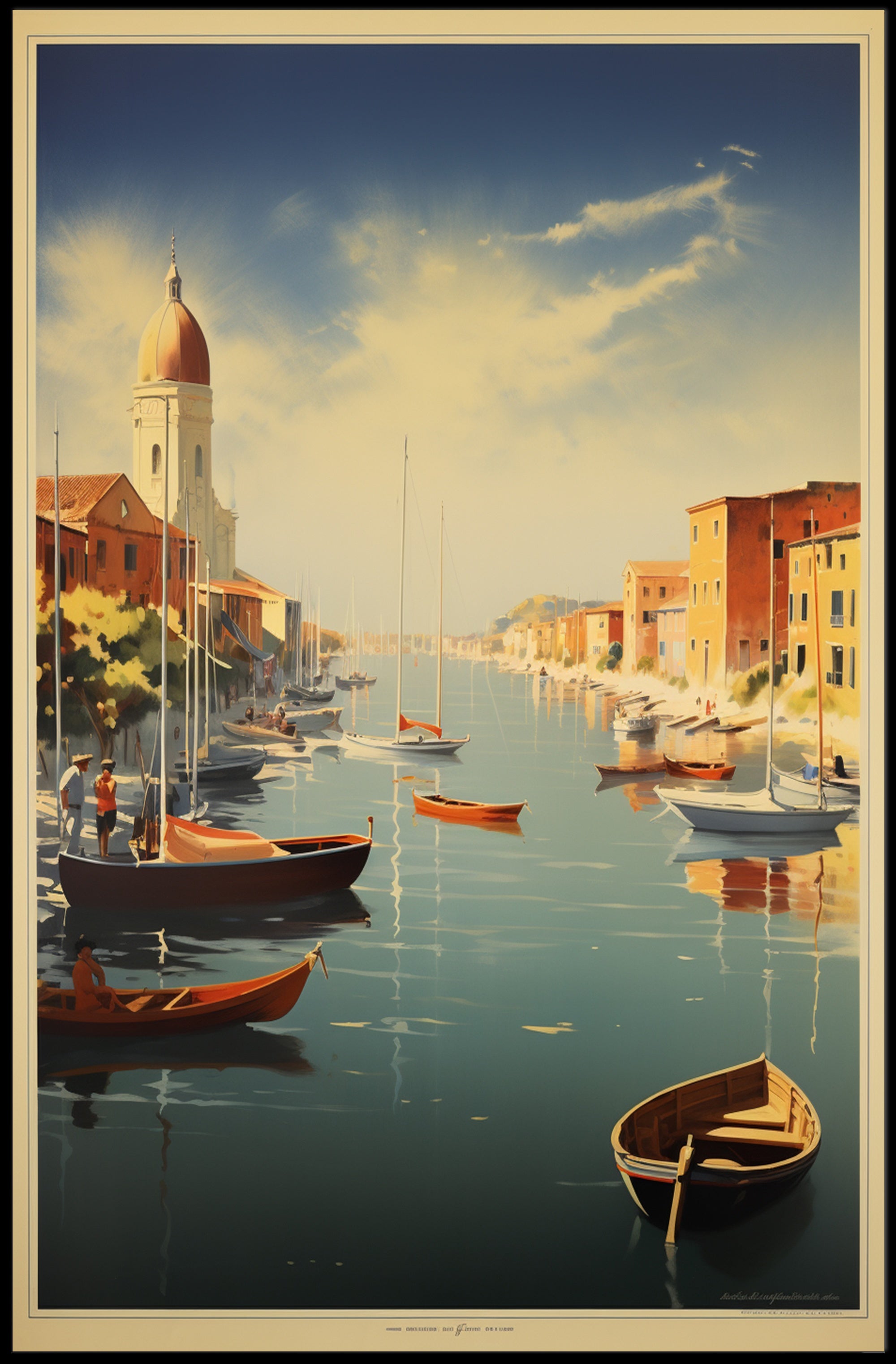 Serene Canal Landscape Art Print Travel Poster PosterGoat