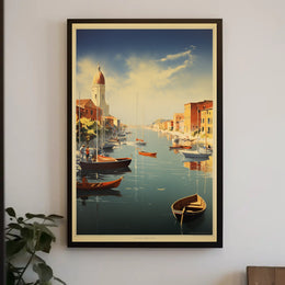 Serene Canal Landscape Art Print Travel Poster PosterGoat