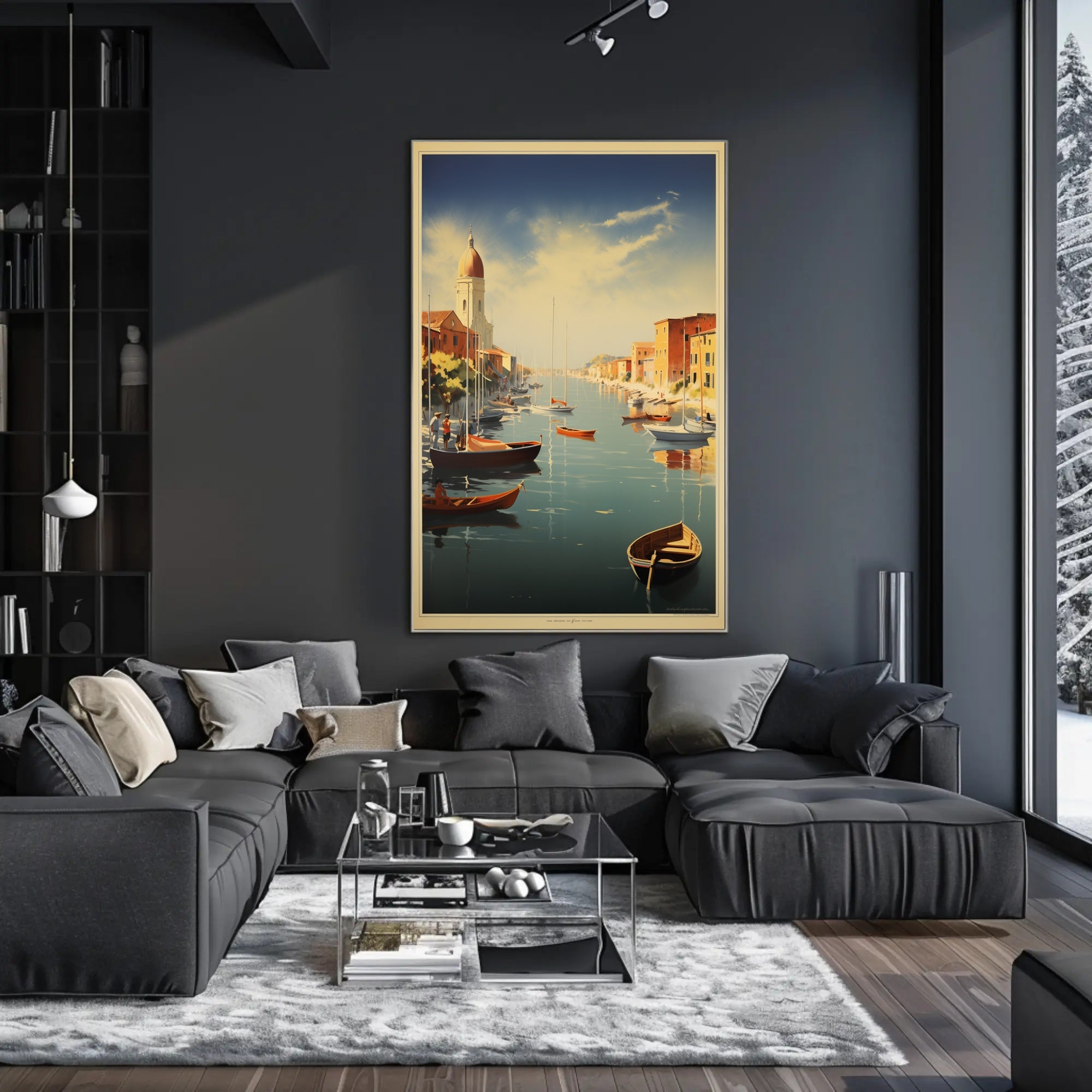 Serene Canal Landscape Art Print Travel Poster PosterGoat