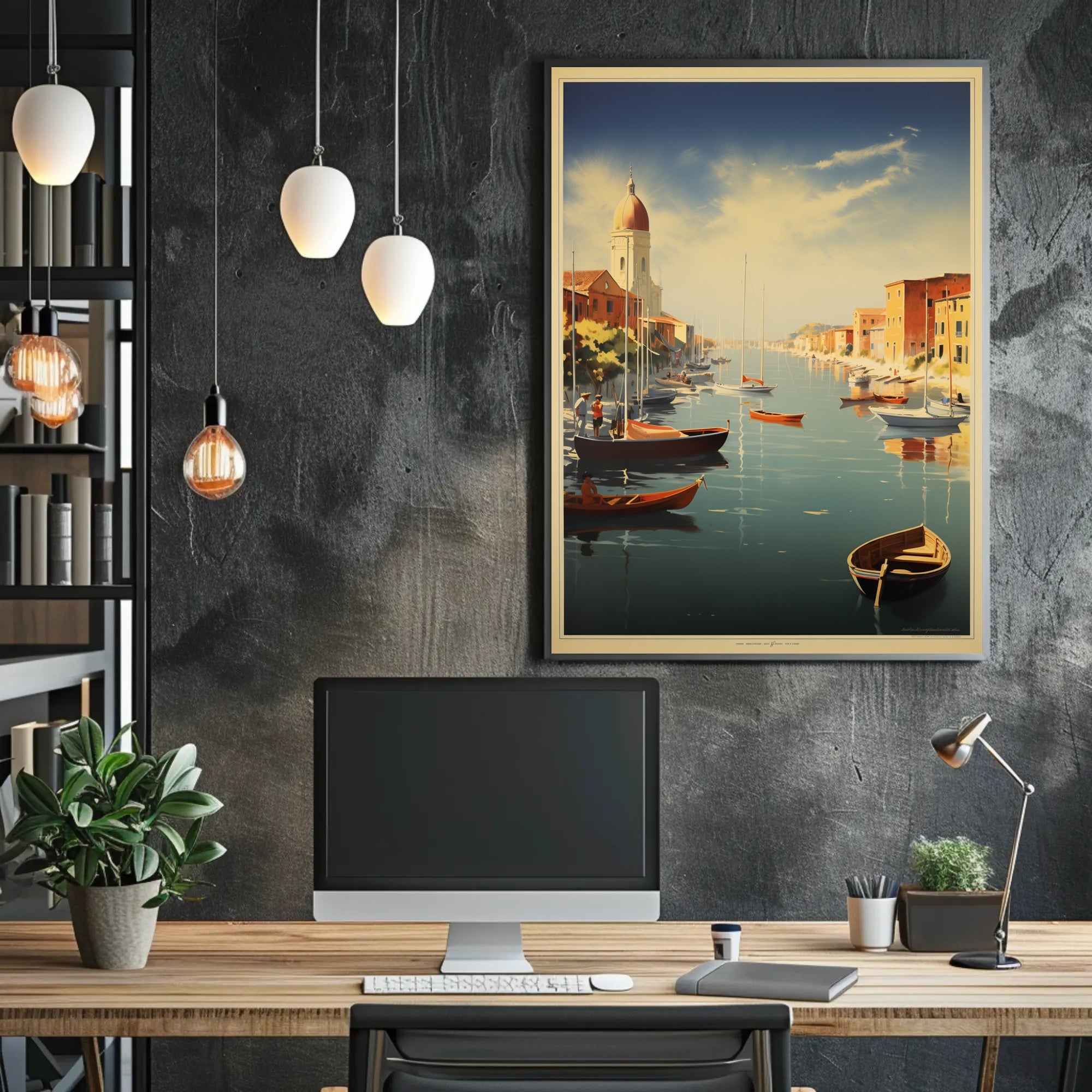 Serene Canal Landscape Art Print Travel Poster PosterGoat
