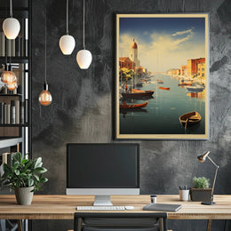 Serene Canal Landscape Art Print Travel Poster PosterGoat